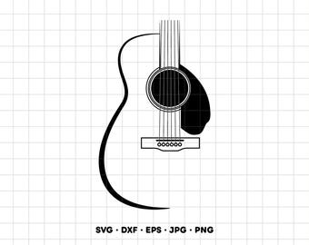 Guitar SVG Clipart PNG Cricut Silhouette (Instant Digital Download)