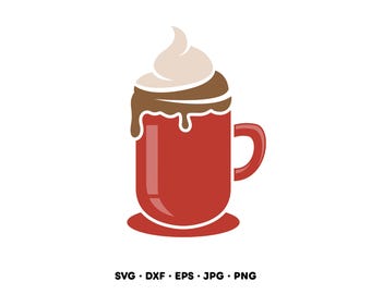 Hot Chocolate SVG Clipart PNG Cricut Silhouette (Instant Digital Download)