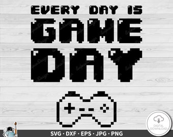 Video Game Day SVG • Videogamer Clip Art Cut File Silhouette dxf eps png jpg • Instant Digital Download