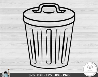 Trash Can Svg, Trash Can Clipart, Garbage Can Png, Bin Svg, Rubbish Bin  Svg, Trash Can Outline Svg, Recycle Cricut Silhouette Svg Cut File (Instant  Download) 