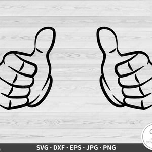 Thumbs Up SVG Clip Art Arquivo de corte Silhueta Instantâneo Digital Download dxf eps png jpg