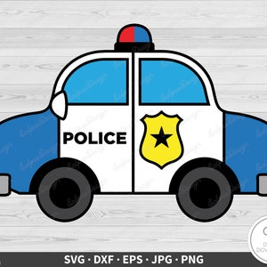 警察車両 SVG 警官 クリップ アート カット ファイル シルエット インスタント デジタル ダウンロード dxf eps png jpg