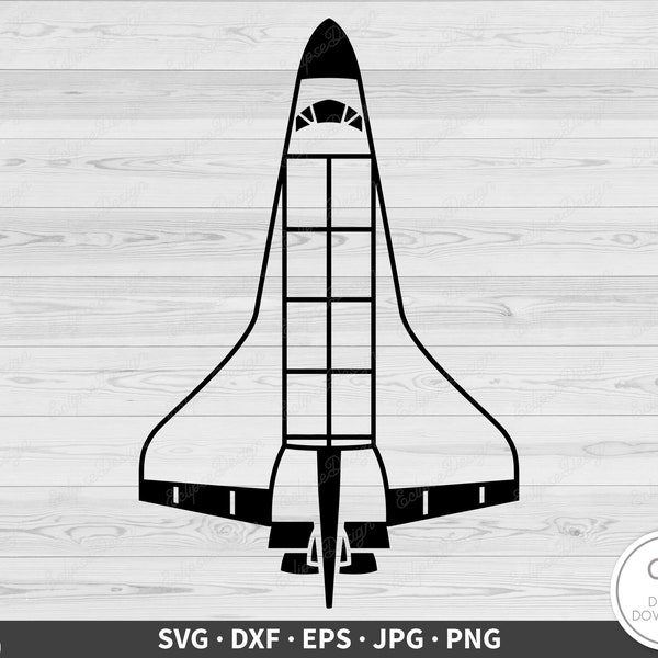 Space Shuttle SVG • Spaceship Clip Art Cut File Silhouette dxf eps png jpg • Instant Digital Download
