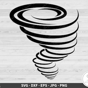 Tornado SVG Stormy Whirlwind Clip Art Cut File Silhouette Instant Digital Download