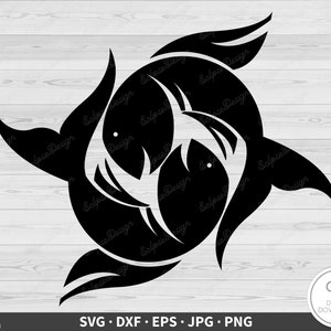 Pisces Horoscope Sign SVG Clip Art Cut File Silhouette Instant Digital Download