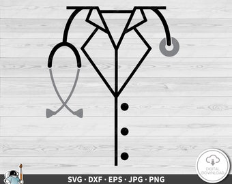 Docteur tenue SVG • Clip Art coupe fichier Silhouette dxf eps png jpg • téléchargement numérique instantané