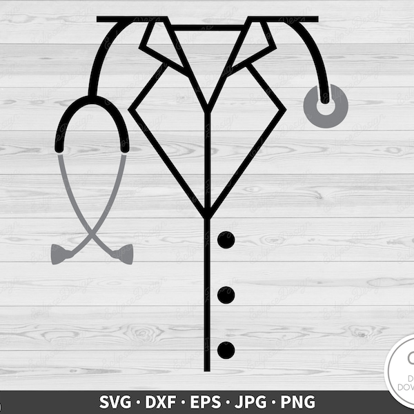 Doctor Outfit SVG • Clip Art Cut File Silhouette dxf eps png jpg • Instant Digital Download