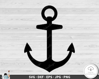 Anchor SVG • Sailing Clip Art Cut File Silhouette dxf eps png jpg • Instant Digital Download