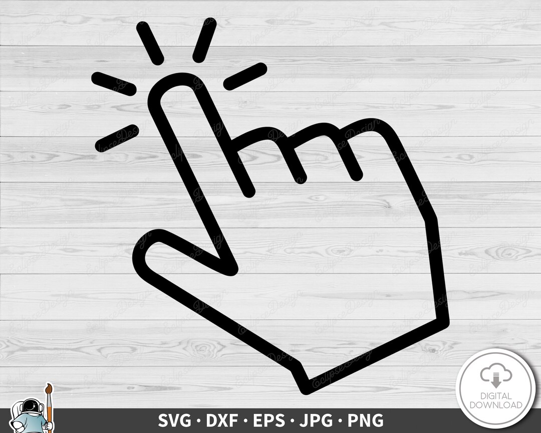 Computer Click SVG Clip Art Cut File Silhouette Dxf Eps Png Jpg Instant ...