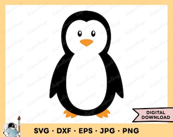 Penguin SVG Penguin Clip Art Penguin Cut File Silhouette Instant Digital Download