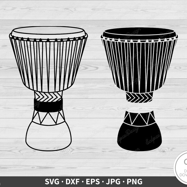 African Drum SVG • Clip Art Cut File Silhouette dxf eps png jpg • Instant Digital Download