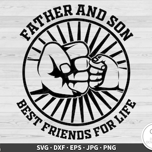 Padre e hijo, mejores amigos, SVG, nuevo papá, clip art, archivo de corte, silueta, descarga digital instantánea, dxf, eps, png, jpg