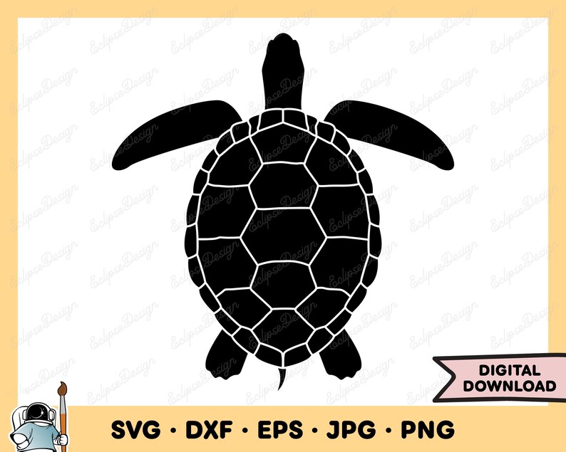 Sea Turtle SVG Clipart PNG (Instant Digital Download) image 1