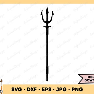 Meerjungfrau Dreizack SVG Trident PNG Trident Clip Art Cut Datei Silhouette Sofortiger digitaler Download