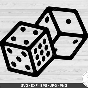 Würfeln werfen SVG Kasino Clip Art Cut Datei Silhouette Sofortiger digitaler Download dxf eps png jpg