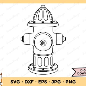 Fire Hydrant SVG Fireman Clip Art Fire Hydrant Cut File Silhouette Instant Digital Download