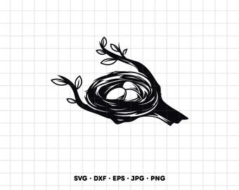 Bird's Nest Eggs SVG Clipart PNG Cricut Silhouette (Instant Digital Download)