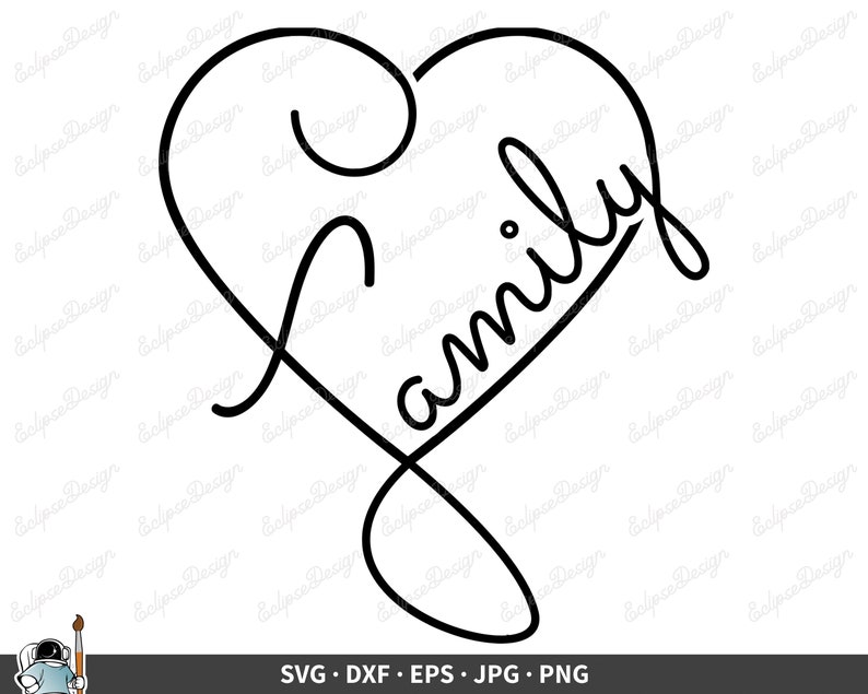Family Script SVG Clip Art Family Vector Family Clipart Family - Etsy