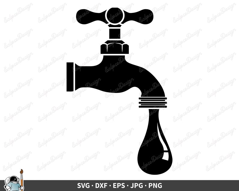 Dripping Faucet SVG Leaky Tap Clip Art Vector Leak Clipart Etsy