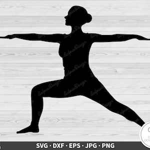 Yoga Warrior Pose SVG Clip Art Cut File Silhouette Instant Digital Download