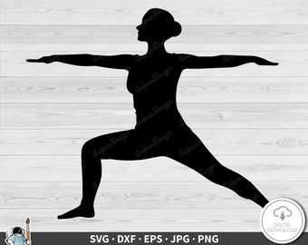 Yogakrigareposition SVG Clipart PNG (Digital nedladdning direkt)