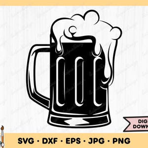 Beer Mug SVG Beer Clip Art Beer Cut File Beer SVG Silhouette Instant Digital Download