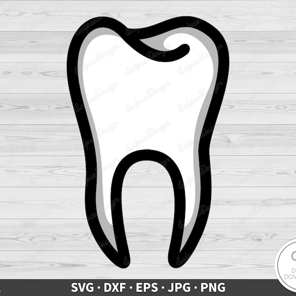 Tooth SVG • Dentist Clip Art Cut File Silhouette dxf eps png jpg • Instant Digital Download