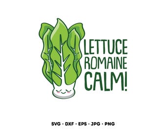 Sałata rzymska Spokój SVG Clipart PNG (Natychmiastowe pobranie cyfrowe)