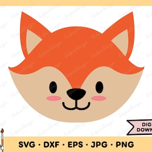 Fox Face SVG Fox PNG Fox Clip Art Fox Cut File Silhouette Instant Digital Download