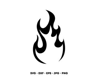 Feu brûlant des flammes SVG Clipart PNG (téléchargement numérique instantané)
