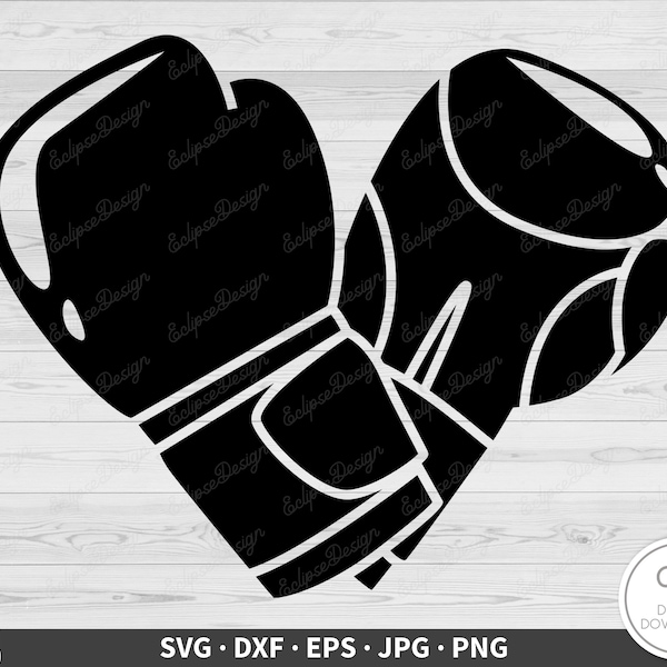 Boxer Boxing Gloves SVG • Clip Art Cut File Silhouette dxf eps png jpg • Instant Digital Download