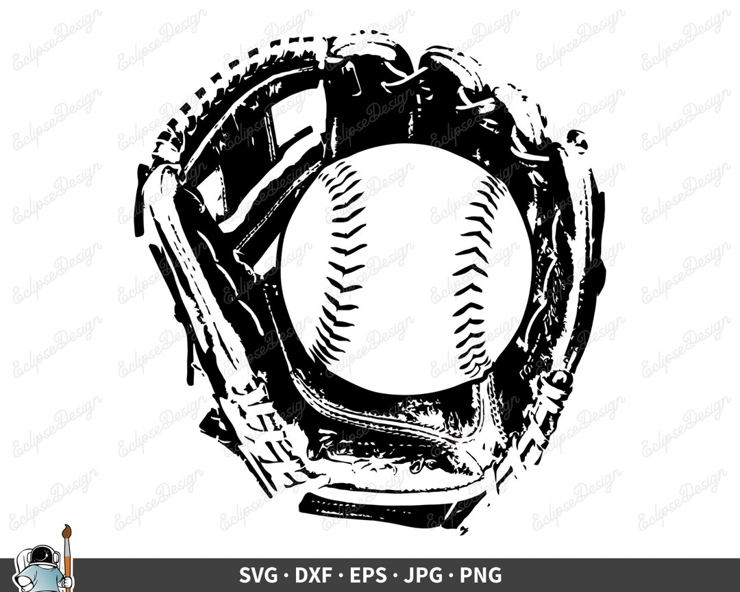 Softball Glove SVG Softball Vector Softball Clipart Softball Etsy