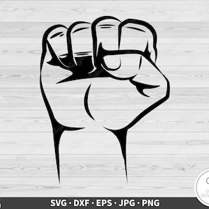 Raised Fist SVG Clip Art Cut File Silhouette Instant Digital Download