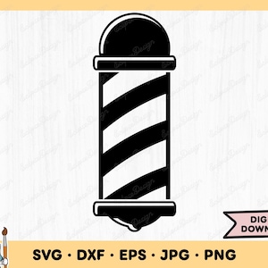 Barber Pole SVG Barber Clip Art Barber Cut File Barber Silhouette Instant Digital Download