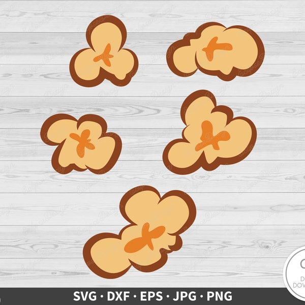 Popcorn Kernel SVG • Clip Art Cut File Silhouette dxf eps png jpg • Instant Digital Download