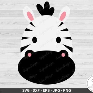 Zebra Face SVG Clip Art Cut File Silhouette Instant Digital Download