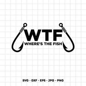Where's The Fish SVG Clipart PNG Cricut Silhouette (Instant Digital Download) image 1