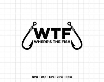 Where's The Fish SVG Clipart PNG Cricut Silhouette (Instant Digital Download)