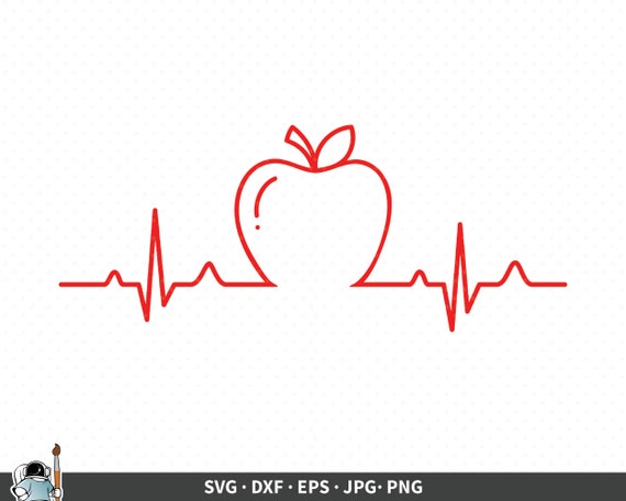 Download Apple Teacher Heartbeat Svg Teacher Svg Teacher Heartbeat Etsy