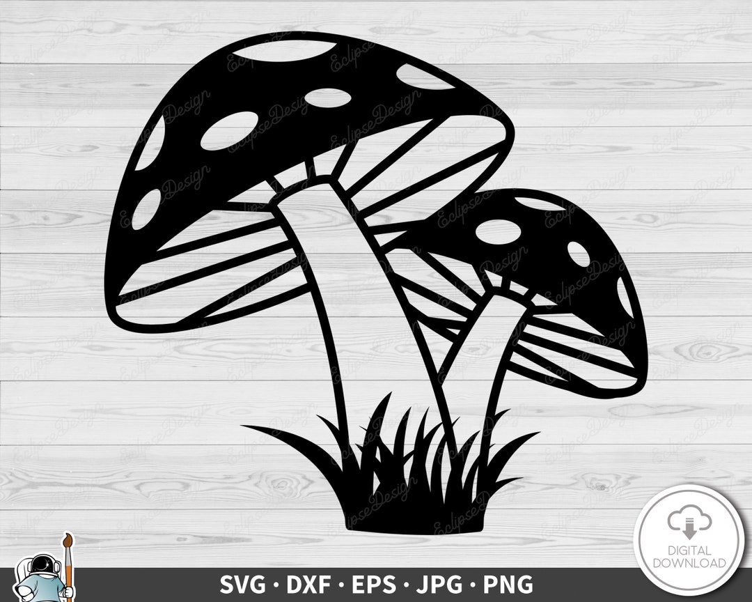 Mushroom SVG Fungus Clip Art Cut File Silhouette Instant Digital