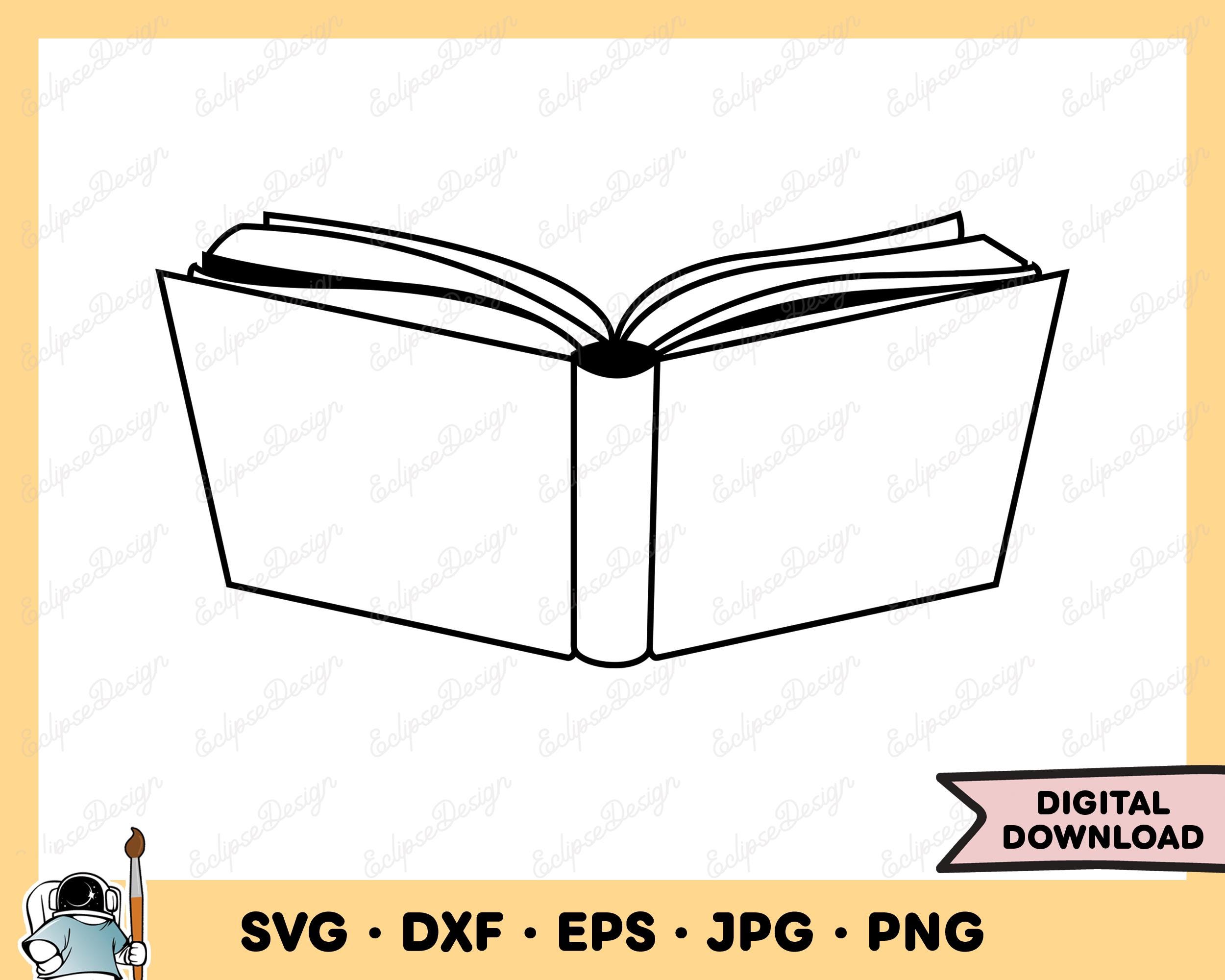 Open Book SVG Book PNG Reading SVG Clip Art Cut File Silhouette Instant ...