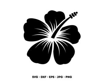 Hibiscus SVG Clipart PNG Cricut Silhouette (Instant Digital Download)