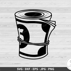 Roll Of Money SVG Cash Clip Art Cut File Silhouette Instant Digital Download