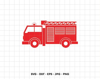 Fire Truck SVG Clipart PNG Cricut Silhouette (Instant Digital Download)