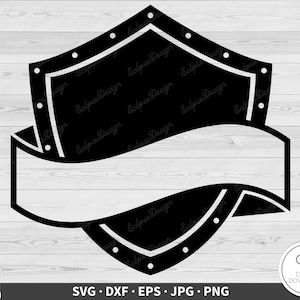 Shield Banner SVG Clip Art Cut File Silhouette Instant Digital Download