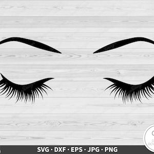 Winking Eye Eyelashes SVG Clip Art Cut File Silhouette Instant Digital Download