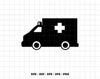 Ambulance SVG Clipart PNG Cricut Silhouette (Instant Digital Download)