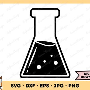Chemistry Flask Beaker SVG Chemistry Clip Art Chemistry SVG Cut File Silhouette Instant Digital Download