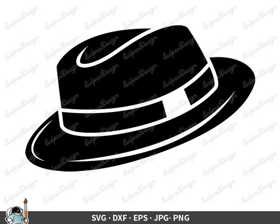 Gangster Hat SVG Fedora Hat Silhouette 