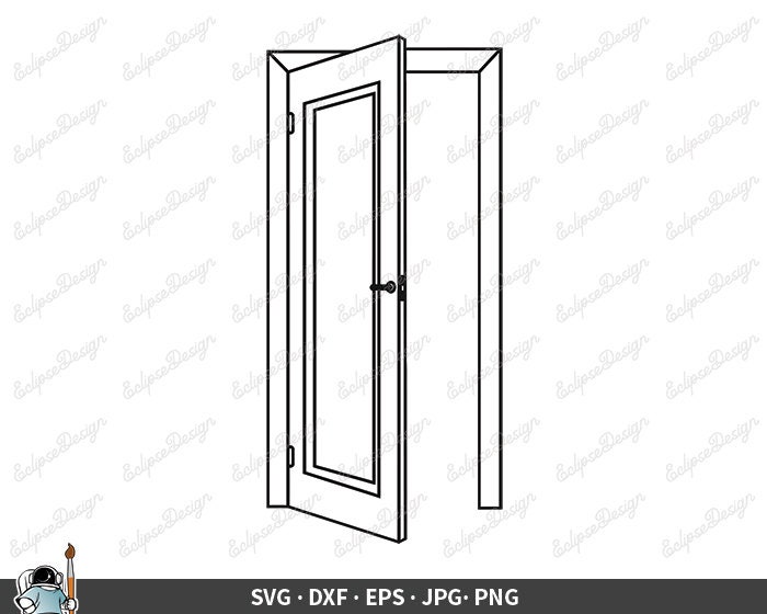 Open Door Svg Door Opening Vector Door Cricut Door Silhouette Etsy